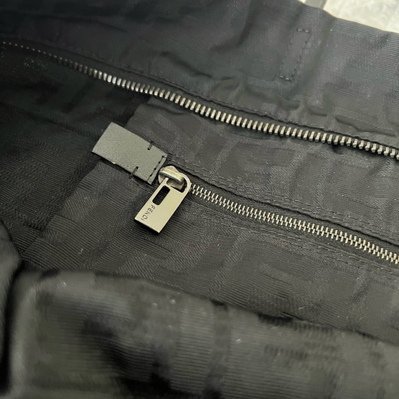 Authentic vintage Fendi Zucca tote. Black fabric. Vintage. Includes dust bag. - Picture 10 of 11